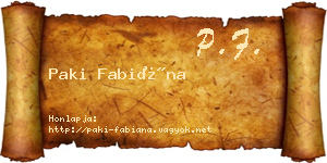 Paki Fabiána névjegykártya